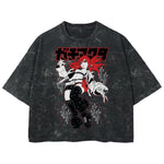 Playera streetwear premium de anime y gaming ExtraLife MX, corte boxy deluxe mineral wash heavyweight en color Acid Wash, moda urbana mexicana de culto.