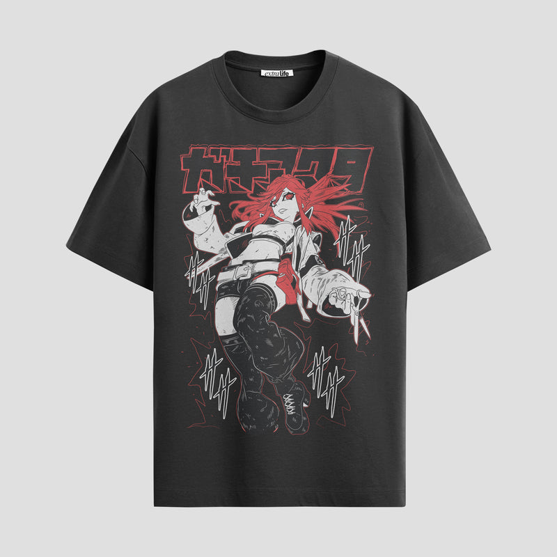 Playera urbana de anime y gaming ExtraLife MX, corte Standard Fit unisex ligero y transpirable en color Deep Black y Pure White, ropa de uso diario para gym y casual.