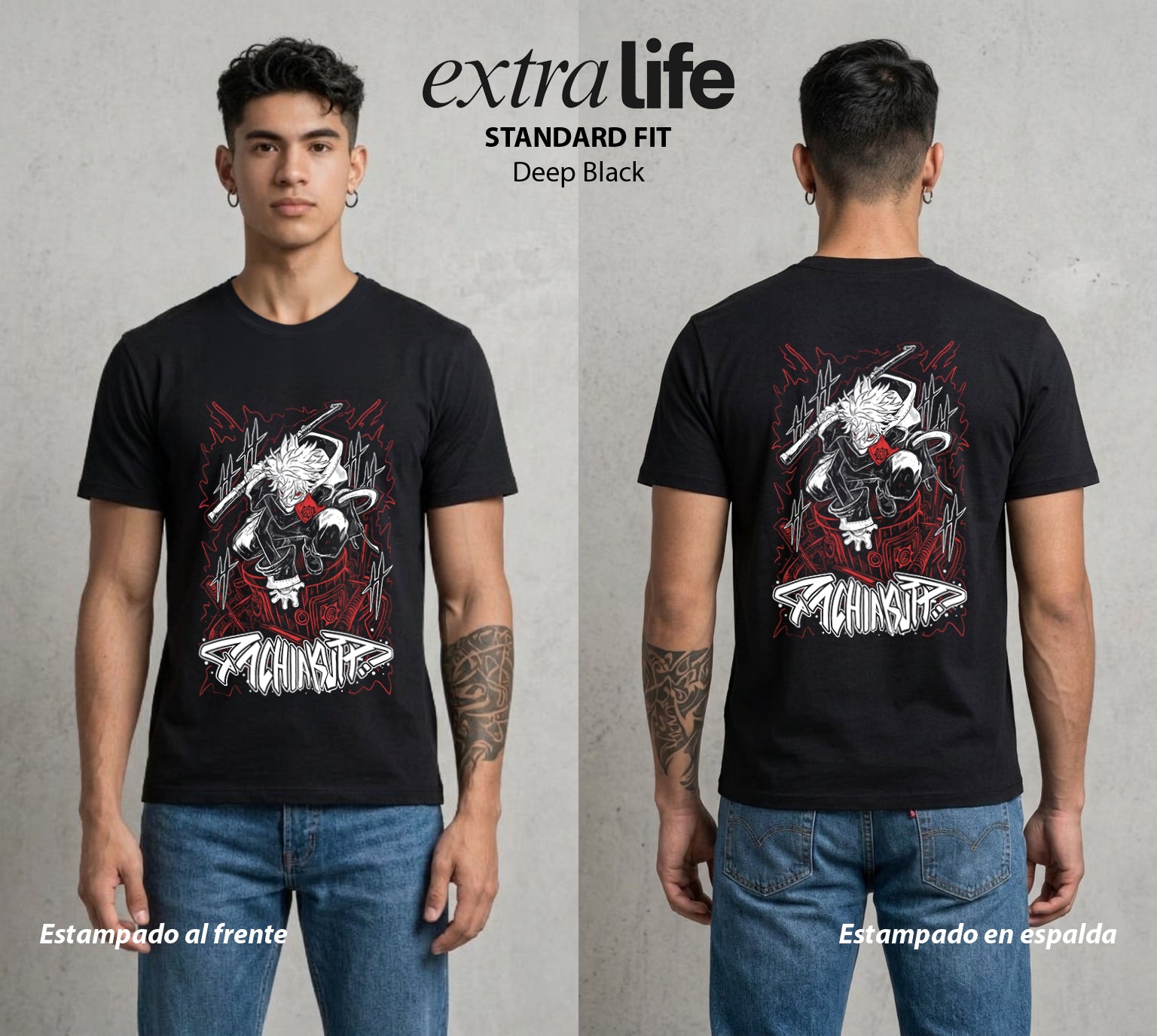 Arte del Desecho | El Arte del Abismo #01511 - Playera Standard Fit | Deep Black - Foto en modelo