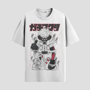Playera urbana de anime y gaming ExtraLife MX, corte Standard Fit unisex ligero y transpirable en color Deep Black y Pure White, ropa de uso diario para gym y casual.