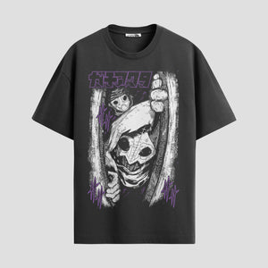 Playera urbana de anime y gaming ExtraLife MX, corte Standard Fit unisex ligero y transpirable en color Deep Black y Pure White, ropa de uso diario para gym y casual.