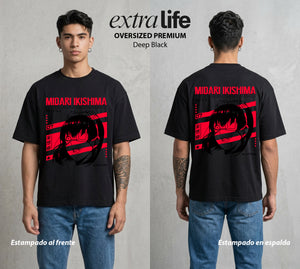 La Escuela del Apostador | La Ruleta Rusa #01515 - Playera Oversized Premium | Deep Black - Foto en modelo