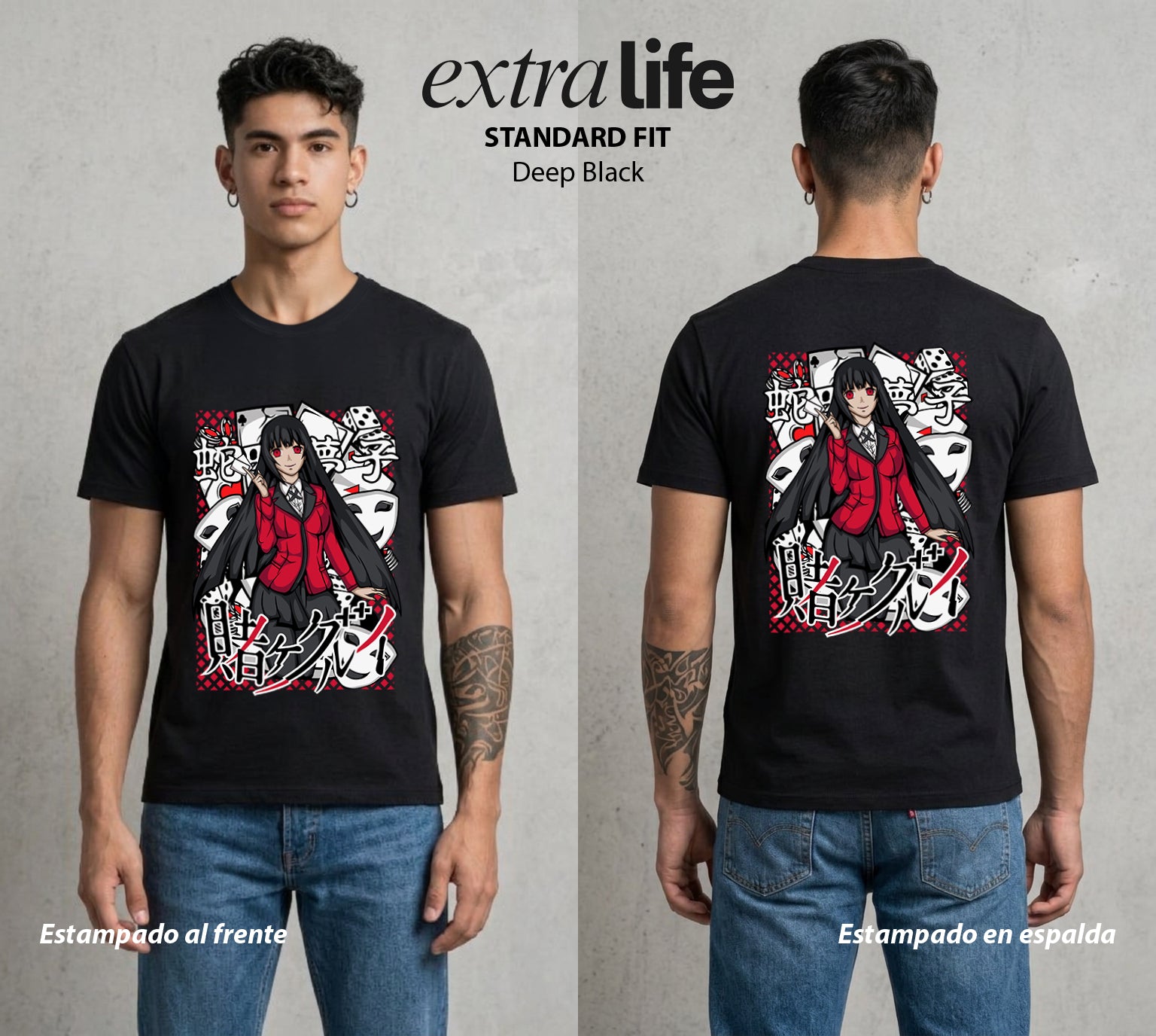 La Escuela del Apostador | La Apuesta del Alma #01516 - Playera Standard Fit | Deep Black - Foto en modelo