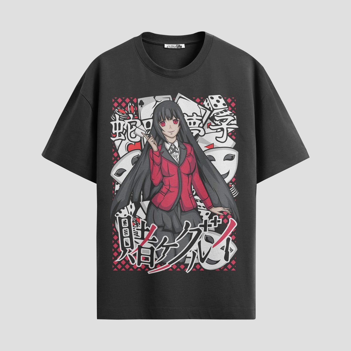 Playera urbana de anime y gaming ExtraLife MX, corte Classic Premium unisex ligero y transpirable en color Deep Black y Pure White, ropa de uso diario para gym y casual.