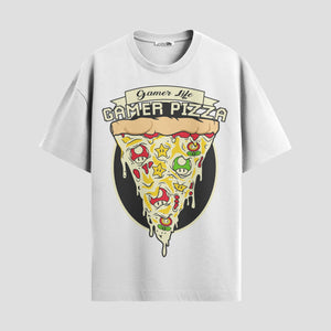 Playera urbana de anime y gaming ExtraLife MX, corte Standard Fit unisex ligero y transpirable en color Deep Black y Pure White, ropa de uso diario para gym y casual.