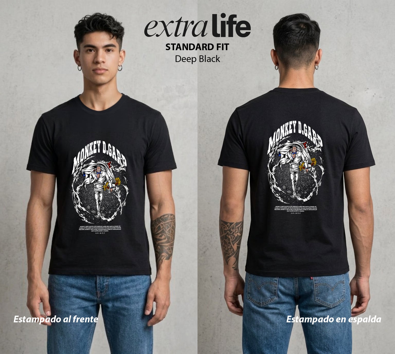 Mar de los Piratas | El Heroe de la Marina #01519 - Playera Standard Fit | Deep Black - Foto en modelo
