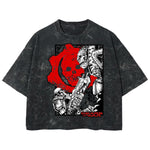 Playera streetwear premium de anime y gaming ExtraLife MX, corte boxy deluxe mineral wash heavyweight en color Acid Wash, moda urbana mexicana de culto.
