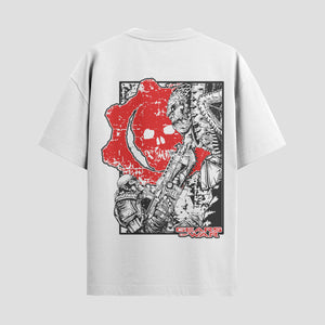 Playera urbana de anime y gaming ExtraLife MX, corte Standard Fit unisex ligero y transpirable en color Deep Black y Pure White, ropa de uso diario para gym y casual.