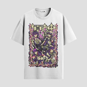 Playera urbana de anime y gaming ExtraLife MX, corte Standard Fit unisex ligero y transpirable en color Deep Black y Pure White, ropa de uso diario para gym y casual.