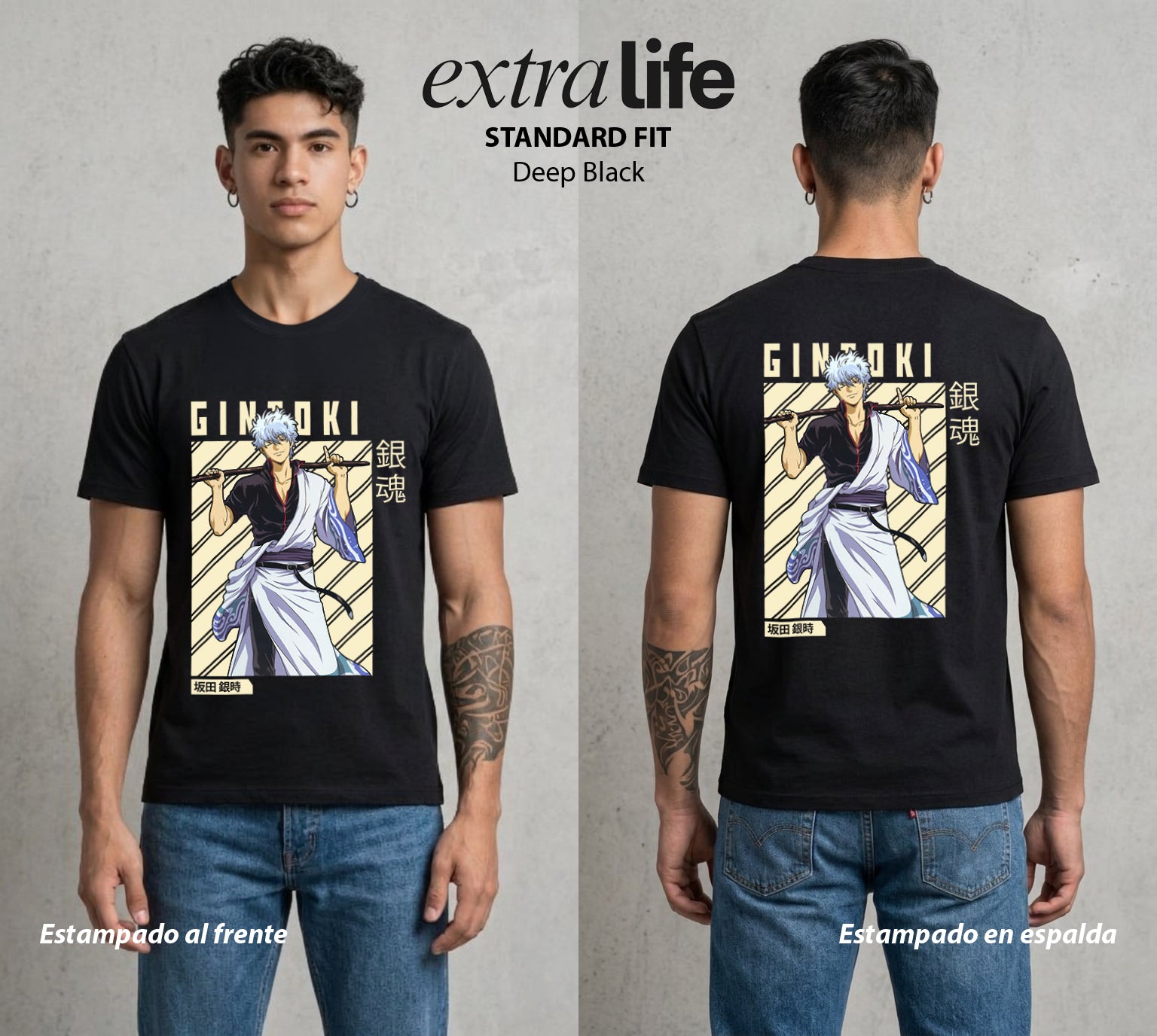 El Samurai sin Trabajo | El Perm del Caos #01529 - Playera Standard Fit | Deep Black - Foto en modelo