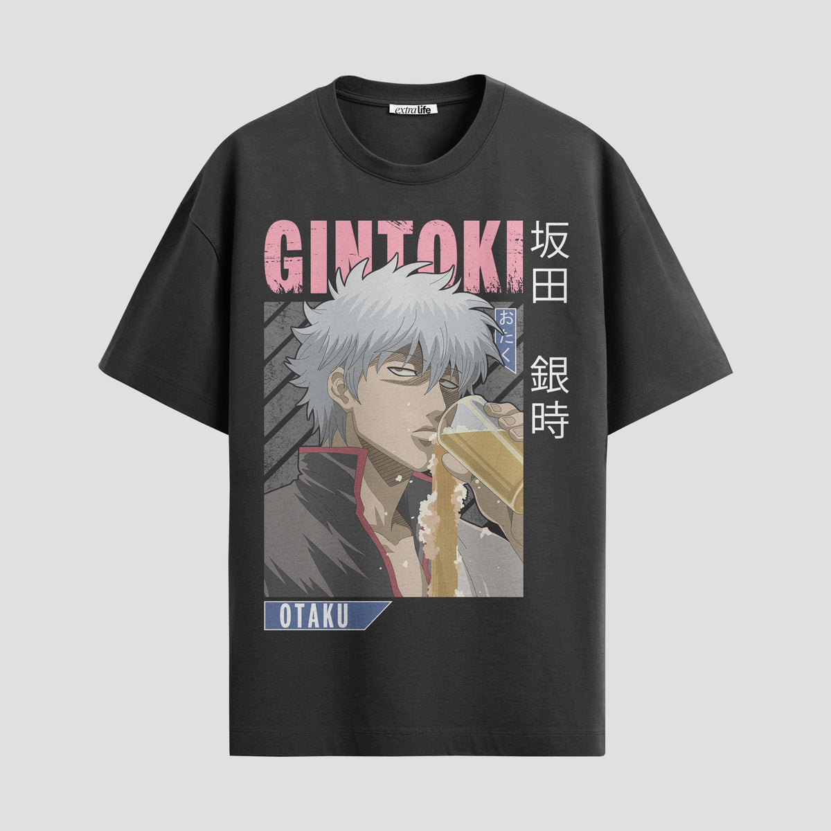 Playera urbana de anime y gaming ExtraLife MX, corte Classic Premium unisex ligero y transpirable en color Deep Black y Pure White, ropa de uso diario para gym y casual.