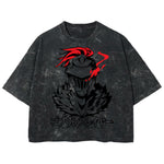 Playera streetwear premium de anime y gaming ExtraLife MX, corte boxy deluxe mineral wash heavyweight en color Acid Wash, moda urbana mexicana de culto.