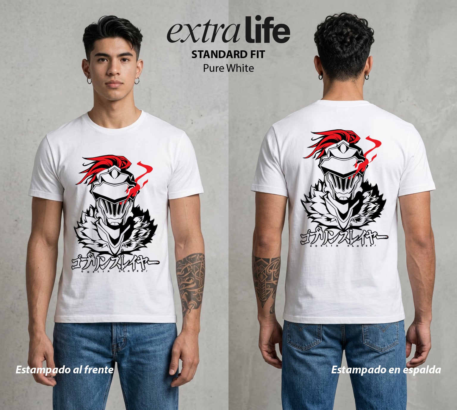El Exterminador de Goblins | El Cazador de Goblins #01536 - Playera Standard Fit | Pure White - Foto en modelo