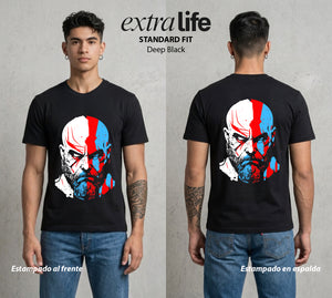 La Colera de los Dioses | El Fantasma de Esparta #01537 - Playera Standard Fit | Deep Black - Foto en modelo