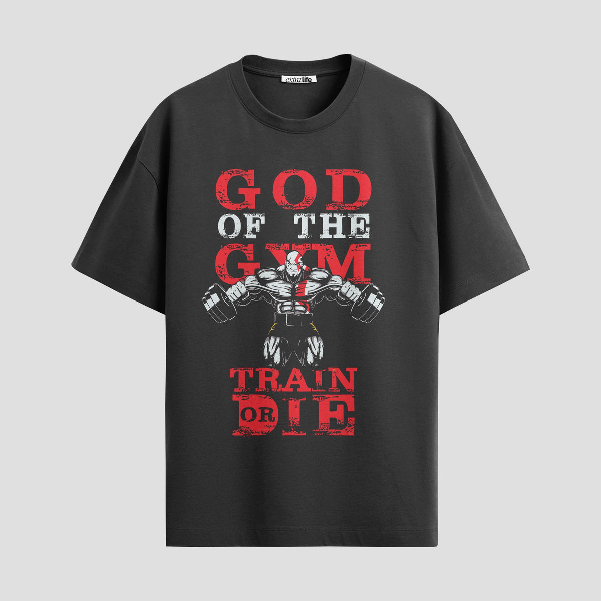 Playera urbana de anime y gaming ExtraLife MX, corte Classic Premium unisex ligero y transpirable en color Deep Black y Pure White, ropa de uso diario para gym y casual.