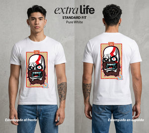La Colera de los Dioses | El Dios de la Guerra #01540 - Playera Standard Fit | Pure White - Foto en modelo