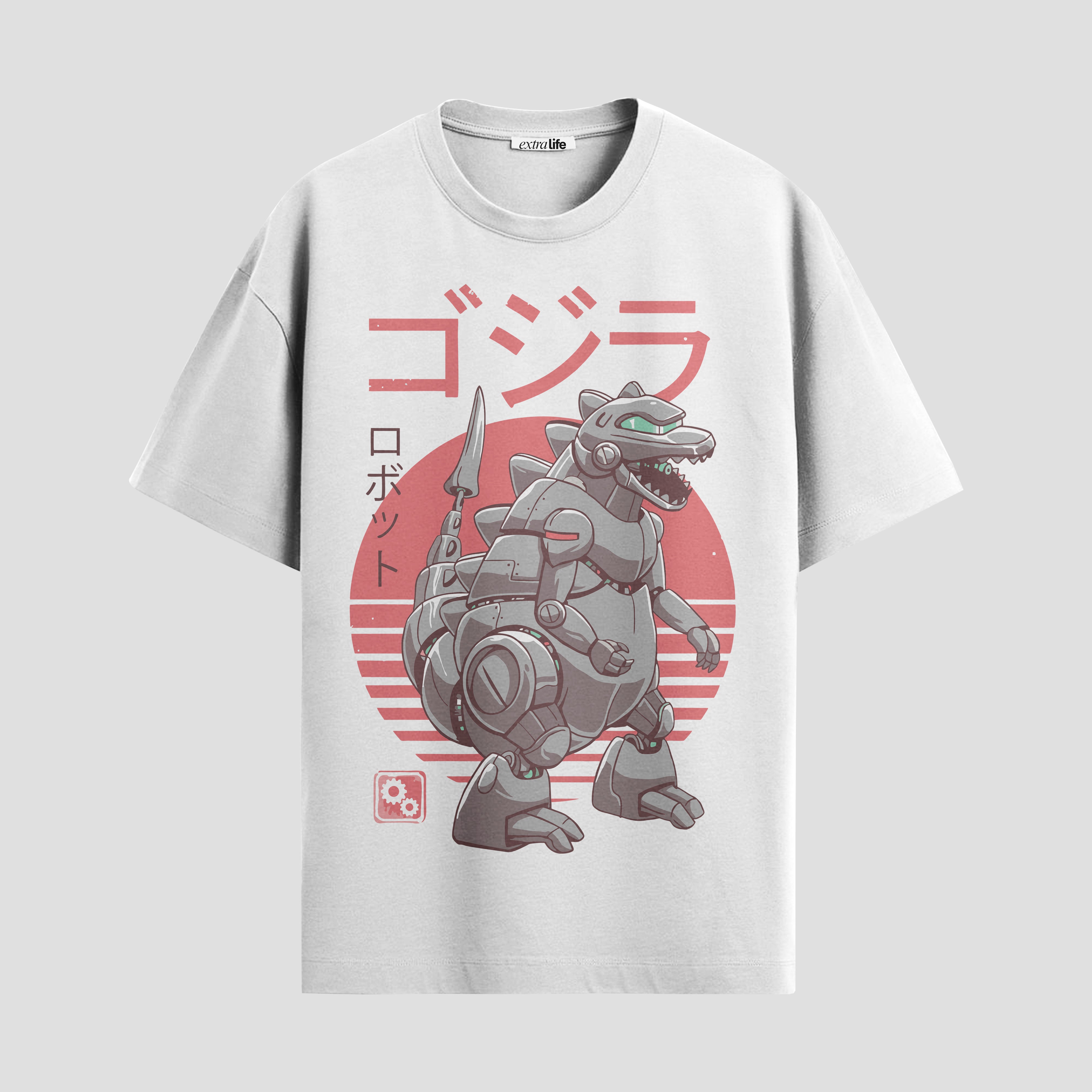 Playera urbana de anime y gaming ExtraLife MX, corte Standard Fit unisex ligero y transpirable en color Deep Black y Pure White, ropa de uso diario para gym y casual.