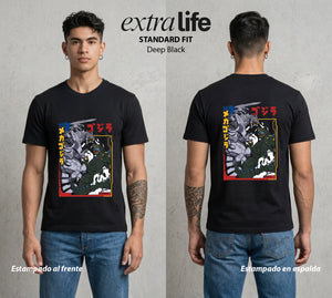 El Rey de los Monstruos | El Original vs el Clon #01543 - Playera Standard Fit | Deep Black - Foto en modelo