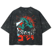 Playera streetwear premium de anime y gaming ExtraLife MX, corte boxy deluxe mineral wash heavyweight en color Acid Wash, moda urbana mexicana de culto.