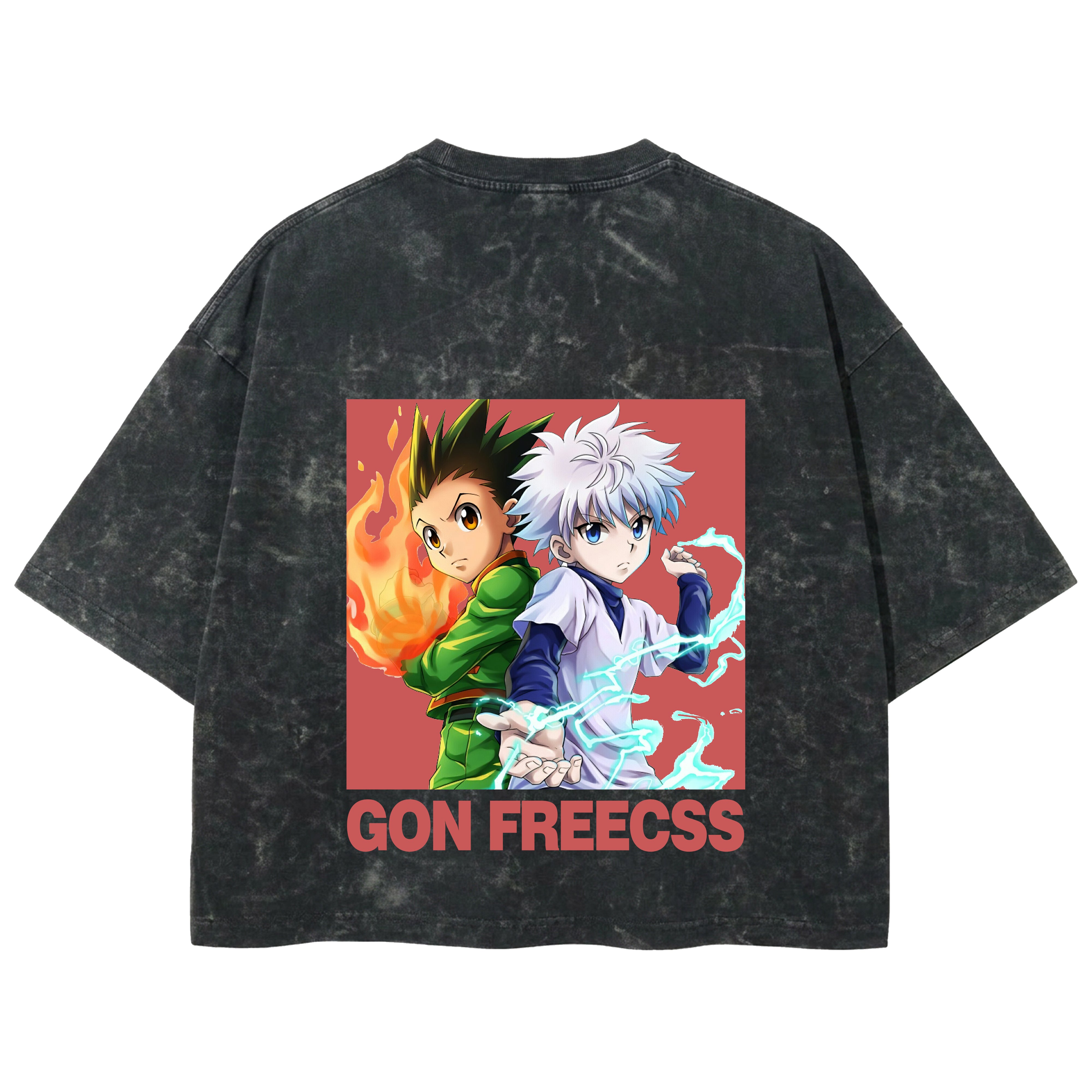 Playera streetwear premium de anime y gaming ExtraLife MX, corte boxy deluxe mineral wash heavyweight en color Acid Wash, moda urbana mexicana de culto.
