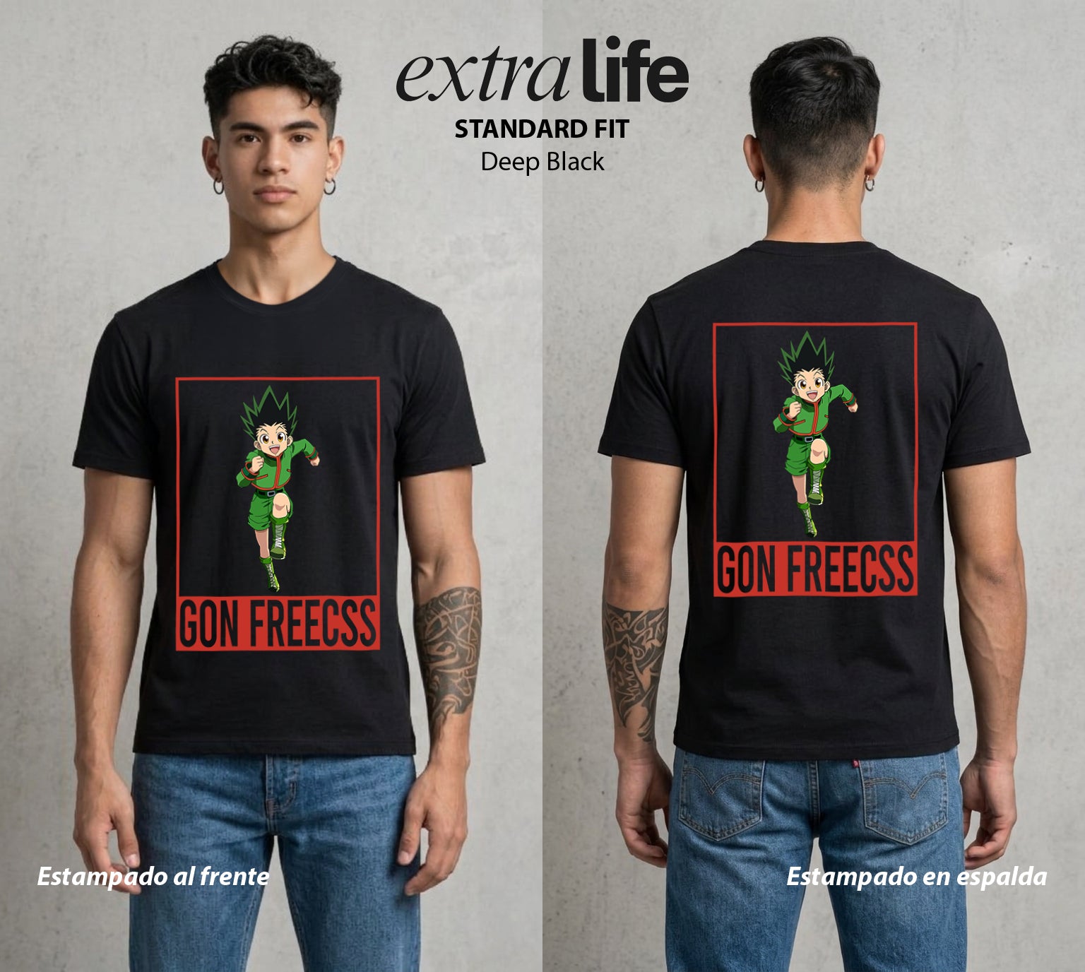 La Prueba del Cazador | Amistad y Aventura #01549 - Playera Standard Fit | Deep Black - Foto en modelo