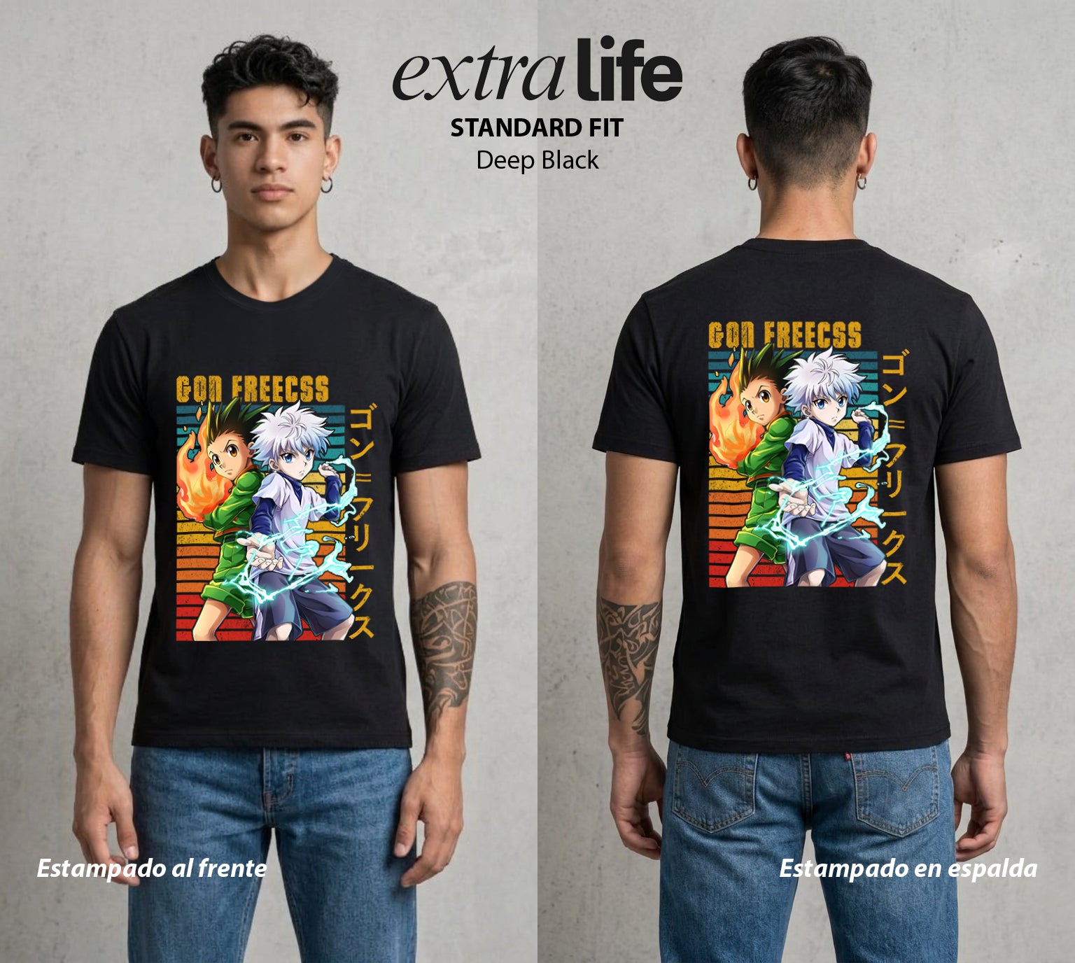 La Prueba del Cazador | El Cazador Natural #01556 - Playera Standard Fit | Deep Black - Foto en modelo