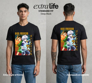 La Prueba del Cazador | El Cazador Natural #01556 - Playera Standard Fit | Deep Black - Foto en modelo