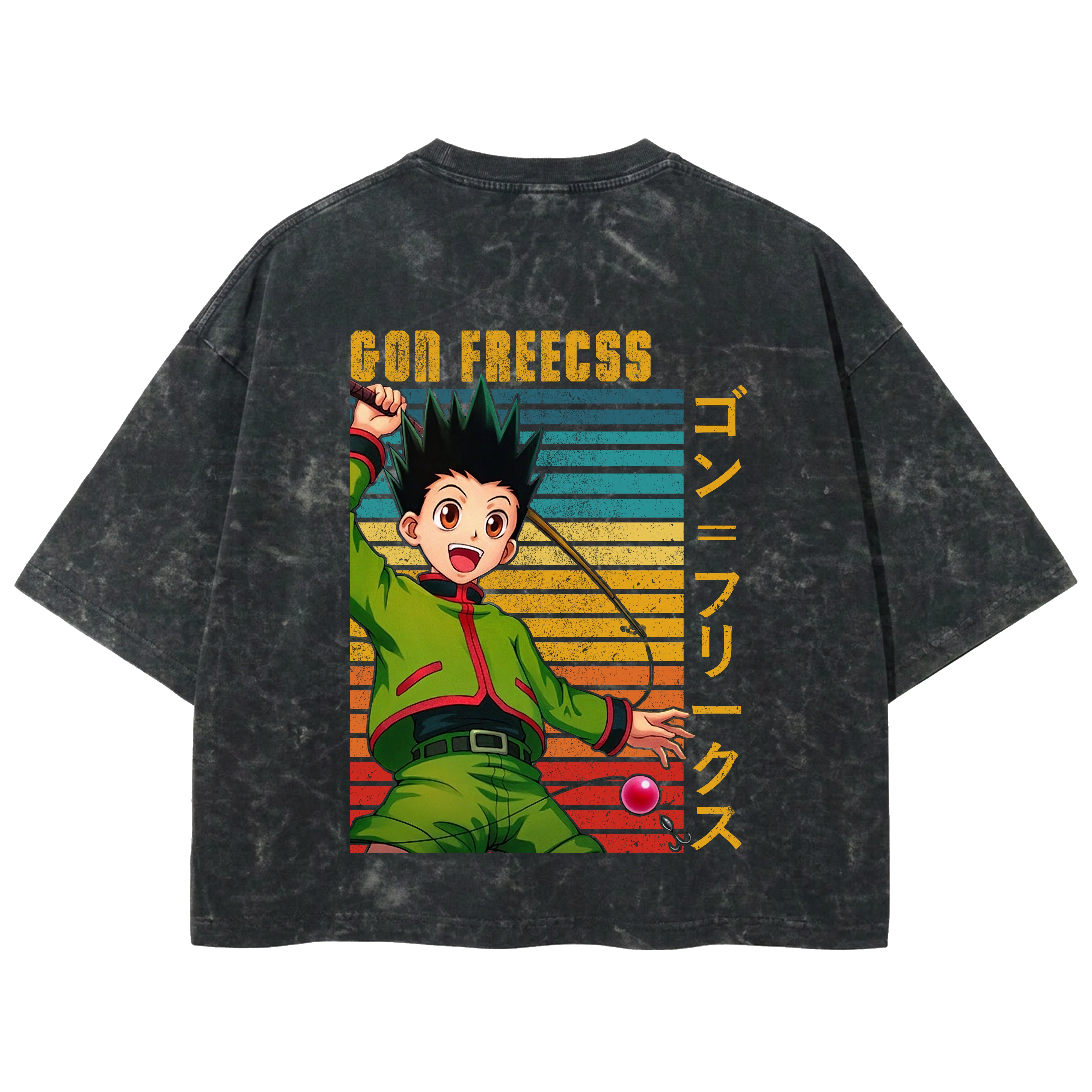 Playera streetwear premium de anime y gaming ExtraLife MX, corte boxy deluxe mineral wash heavyweight en color Acid Wash, moda urbana mexicana de culto.