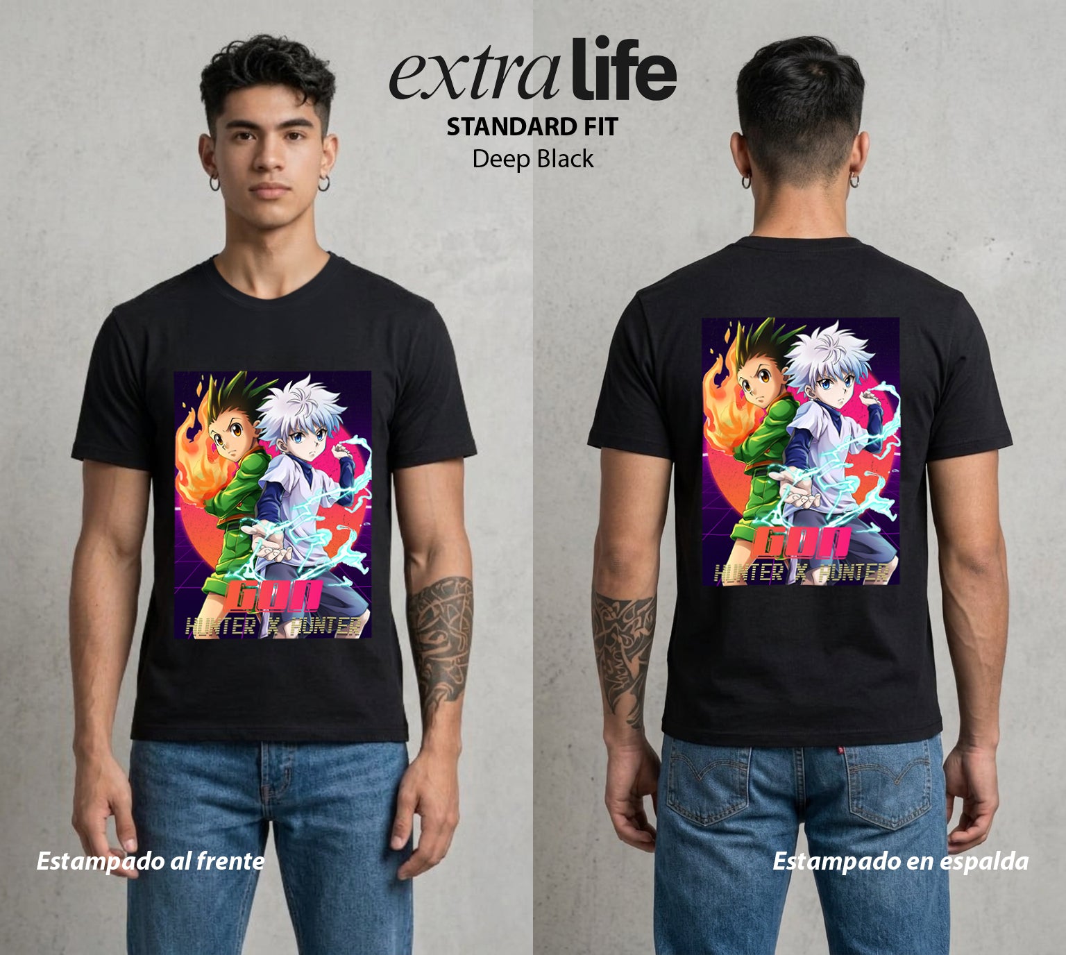 La Prueba del Cazador | El Niño de la Isla #01560 - Playera Standard Fit | Deep Black - Foto en modelo