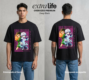 La Prueba del Cazador | El Nen de la Alegria #01564 - Playera Oversized Premium | Deep Black - Foto en modelo