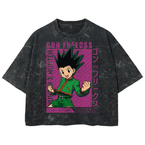 Playera streetwear premium de anime y gaming ExtraLife MX, corte boxy deluxe mineral wash heavyweight en color Acid Wash, moda urbana mexicana de culto.