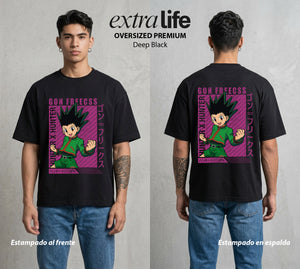 La Prueba del Cazador | La Alegria del Cazador #01565 - Playera Oversized Premium | Deep Black - Foto en modelo