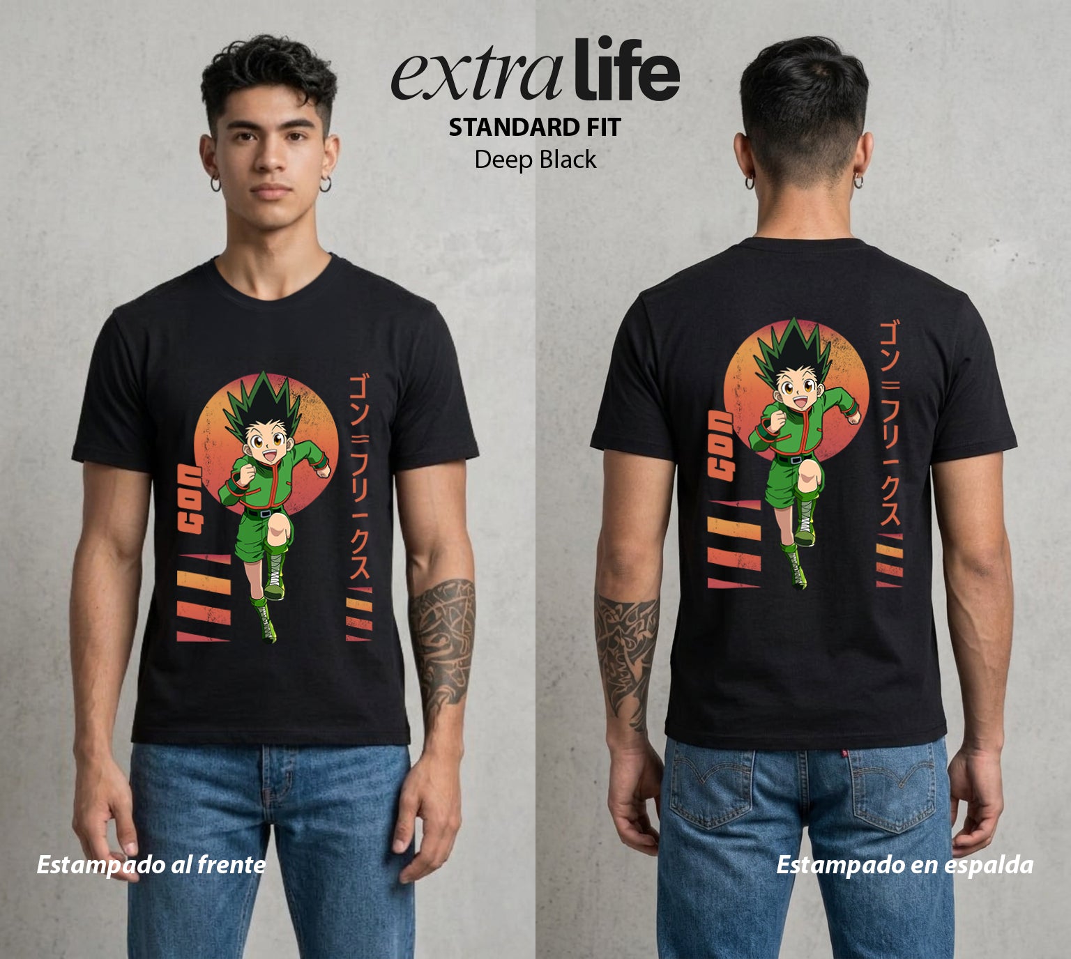 La Prueba del Cazador | Amistad y Aventura #01567 - Playera Standard Fit | Deep Black - Foto en modelo