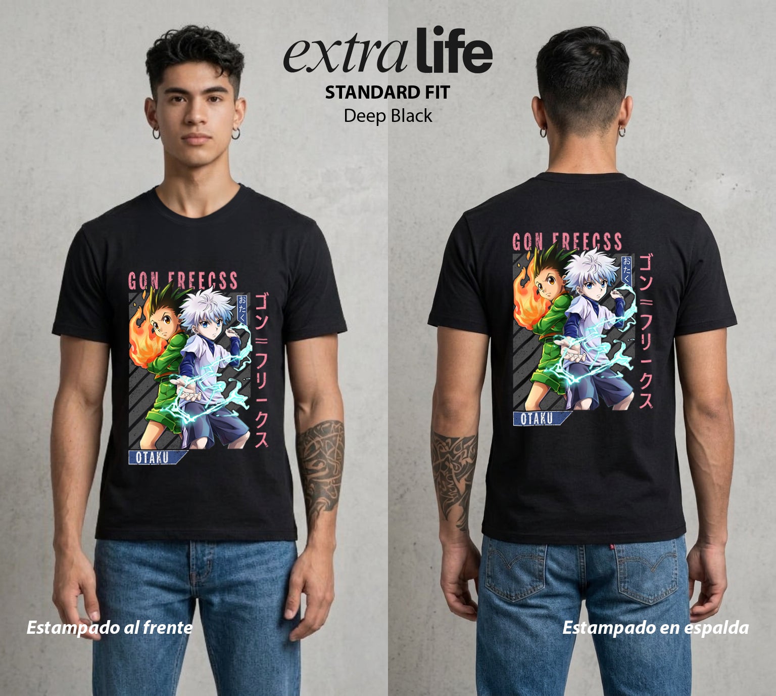 La Prueba del Cazador | El Cazador Natural #01568 - Playera Standard Fit | Deep Black - Foto en modelo