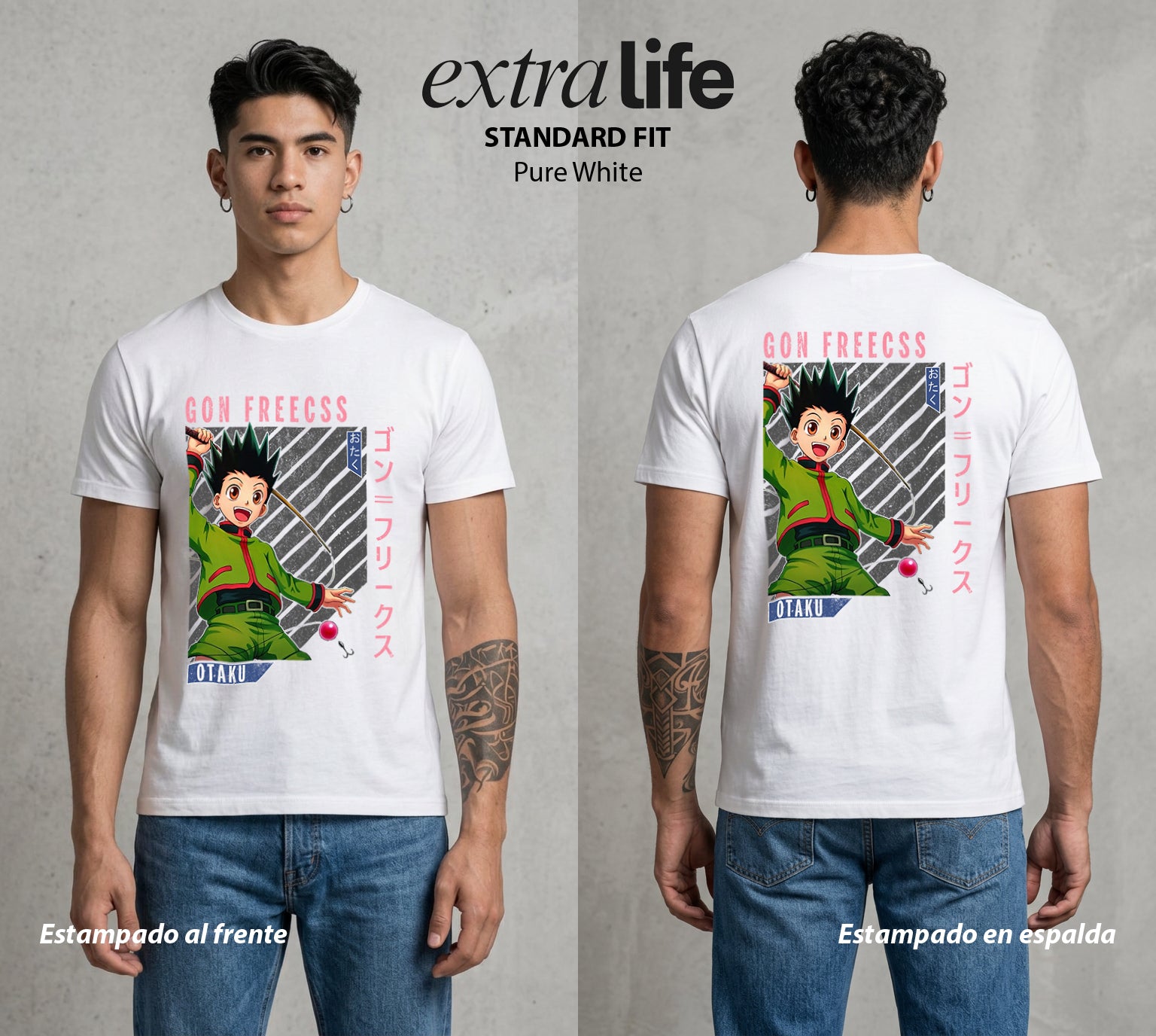 La Prueba del Cazador | La Naturaleza del Bien #01569 - Playera Standard Fit | Pure White - Foto en modelo