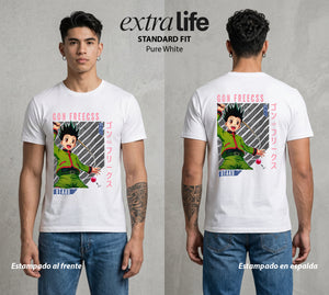 La Prueba del Cazador | La Naturaleza del Bien #01569 - Playera Standard Fit | Pure White - Foto en modelo
