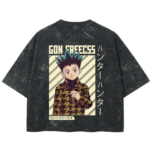 Playera streetwear premium de anime y gaming ExtraLife MX, corte boxy deluxe mineral wash heavyweight en color Acid Wash, moda urbana mexicana de culto.