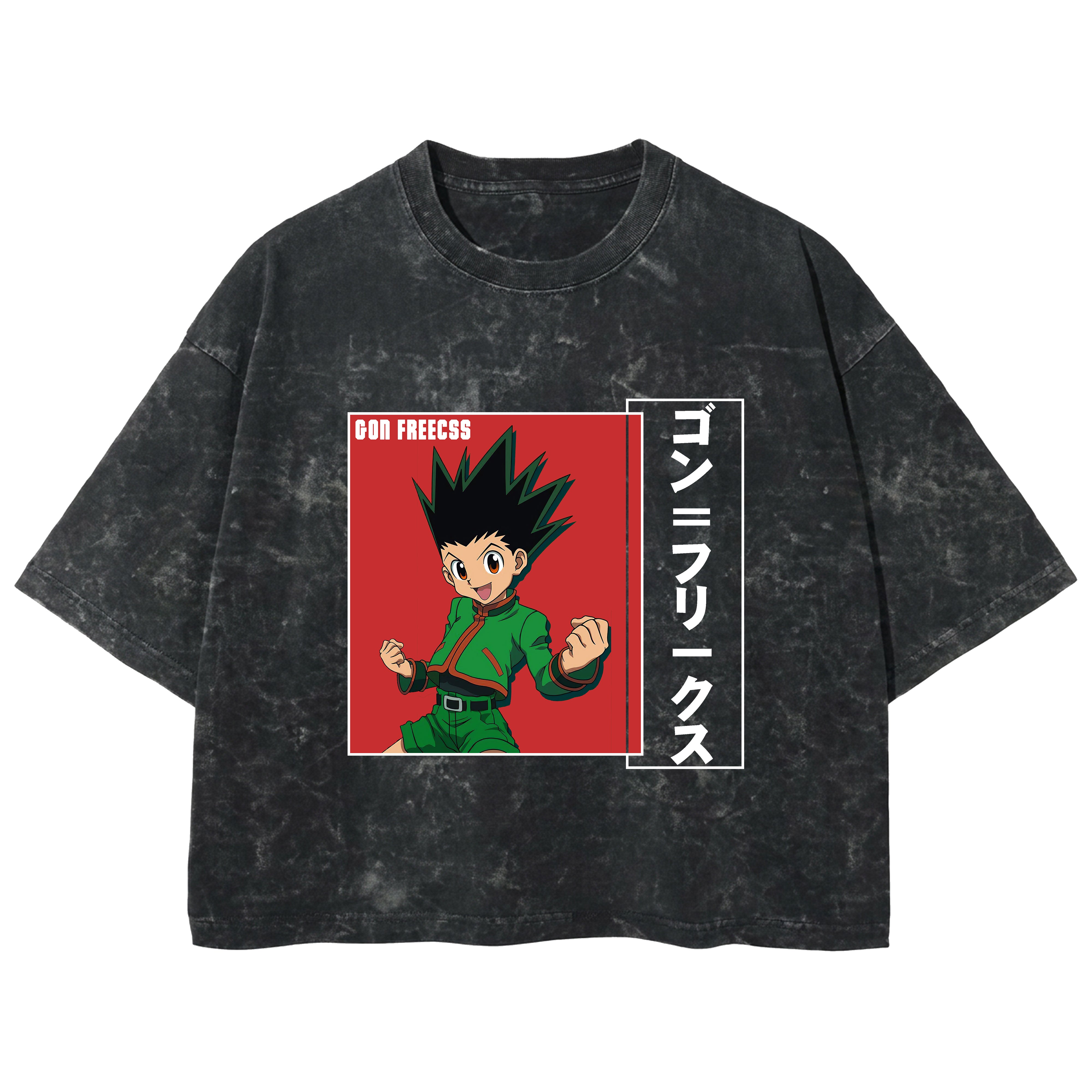 Playera streetwear premium de anime y gaming ExtraLife MX, corte boxy deluxe mineral wash heavyweight en color Acid Wash, moda urbana mexicana de culto.