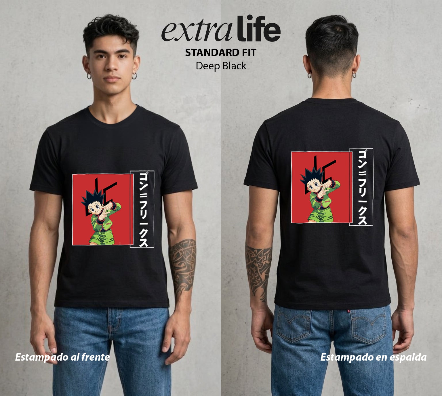 La Prueba del Cazador | El Nen de la Alegria #01576 - Playera Standard Fit | Deep Black - Foto en modelo