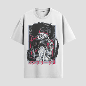 Playera urbana de anime y gaming ExtraLife MX, corte Standard Fit unisex ligero y transpirable en color Deep Black y Pure White, ropa de uso diario para gym y casual.