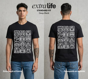 Pilotos de Acero | La Tripulacion de Acero #01579 - Playera Standard Fit | Deep Black - Foto en modelo