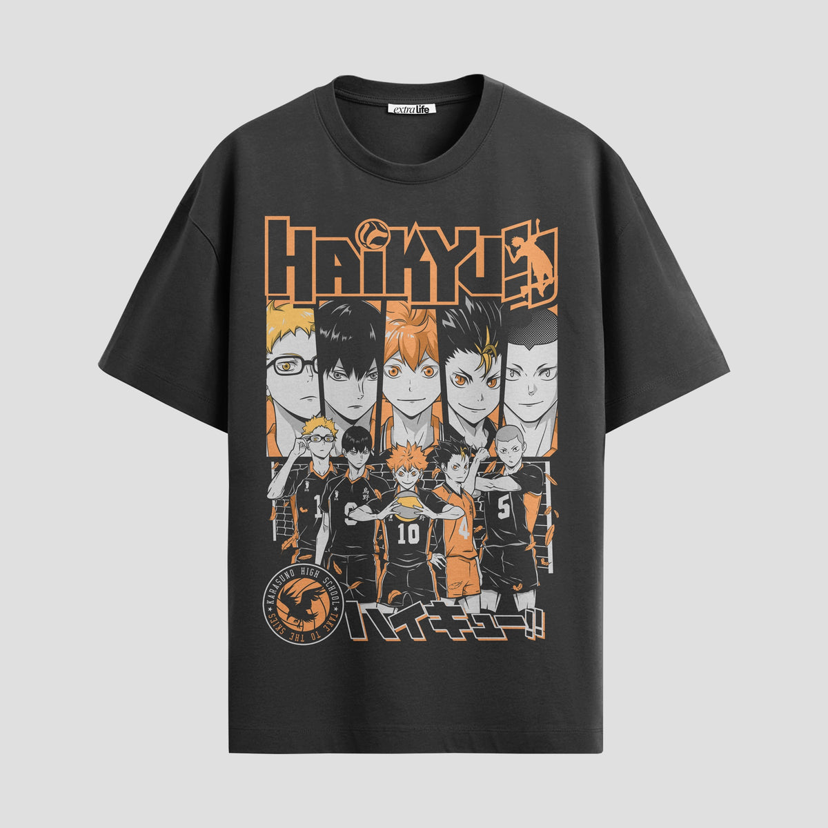 Playera urbana de anime y gaming ExtraLife MX, corte Classic Premium unisex ligero y transpirable en color Deep Black y Pure White, ropa de uso diario para gym y casual.