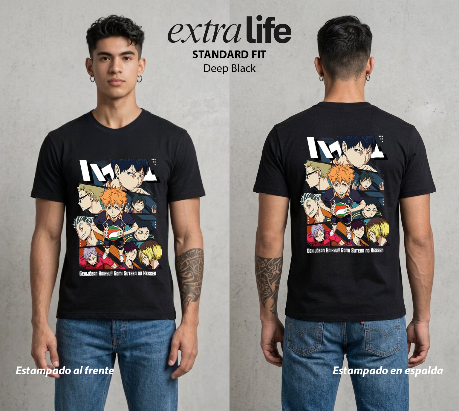 El Vuelo del Voleibol | Los Heroes del Futuro #01583 - Playera Standard Fit | Deep Black - Foto en modelo