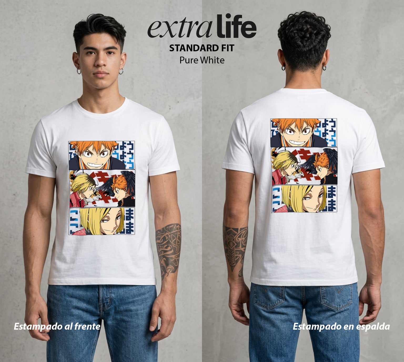 El Vuelo del Voleibol | Haikyu Dumpster Battle Batalla del Basurero #01585 - Playera Standard Fit | Pure White - Foto en modelo