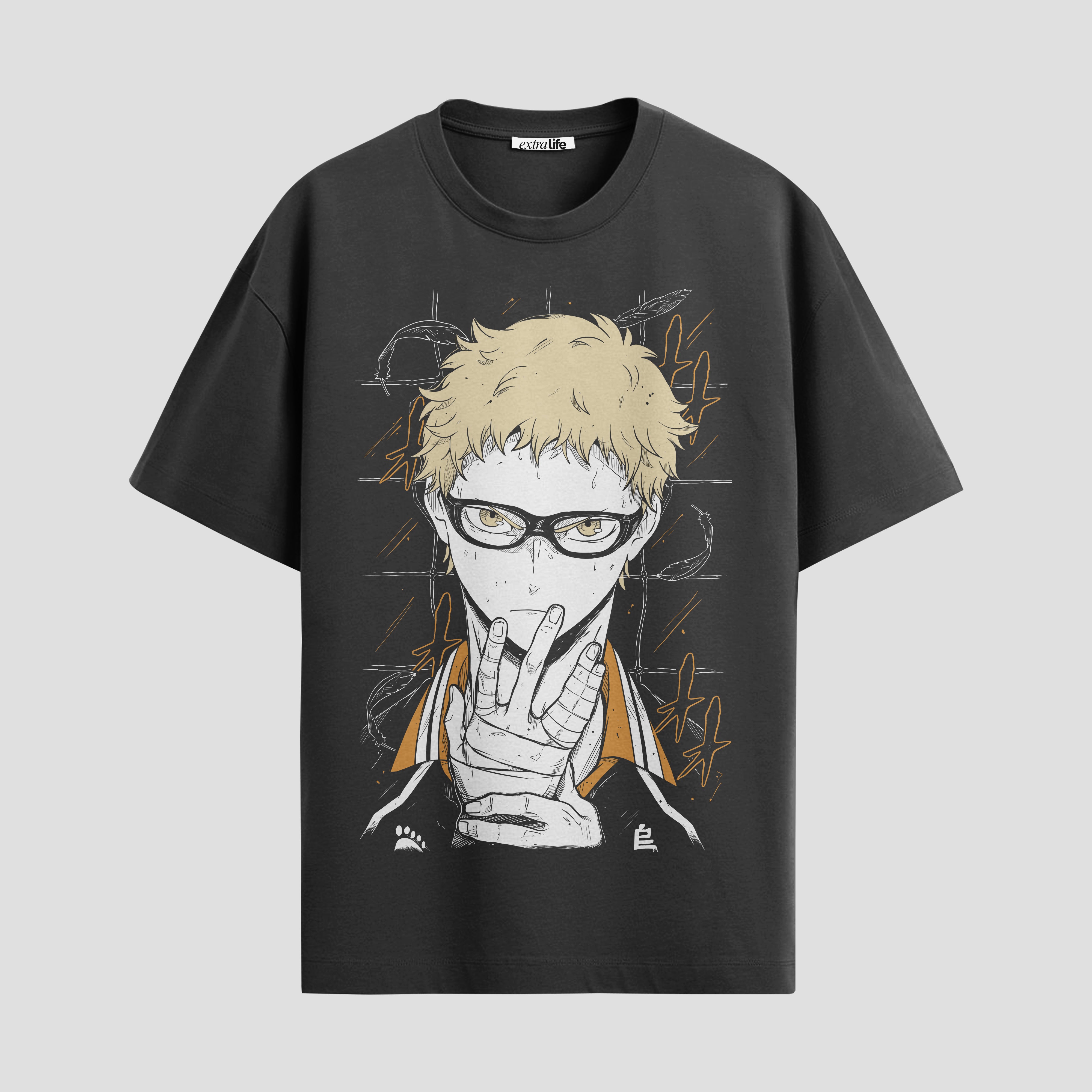 Playera urbana de anime y gaming ExtraLife MX, corte Standard Fit unisex ligero y transpirable en color Deep Black y Pure White, ropa de uso diario para gym y casual.