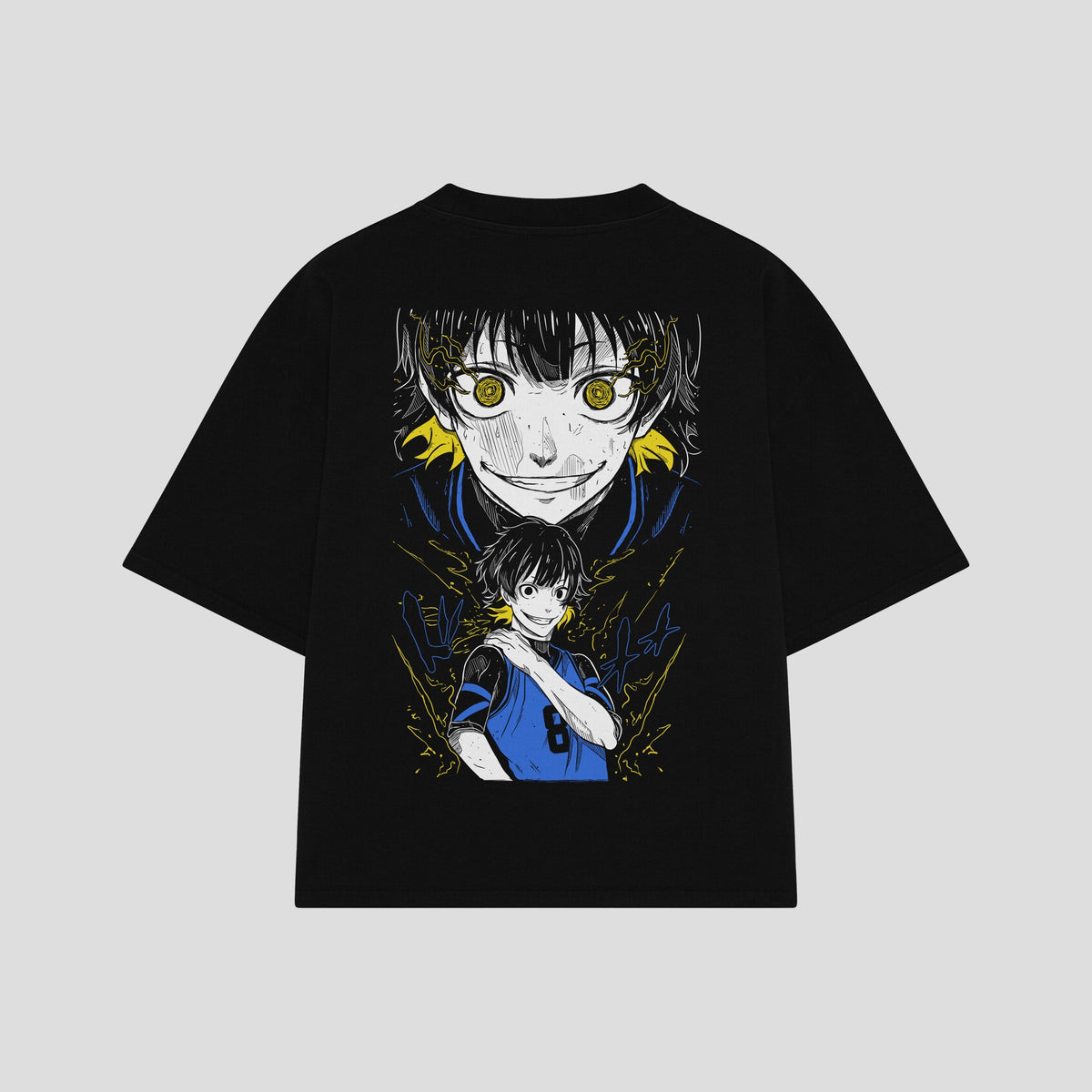 Playera streetwear premium de anime y gaming ExtraLife MX, corte oversized drop shoulder ligero y fresco en color Deep Black y Off-White, moda urbana mexicana de culto.