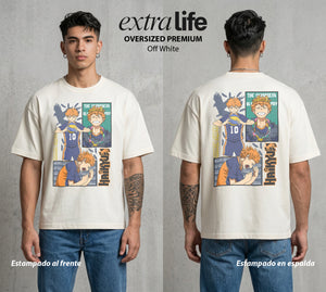 El Vuelo del Voleibol | El Amor Silencioso #01590 - Playera Oversized Premium | Off White - Foto en modelo