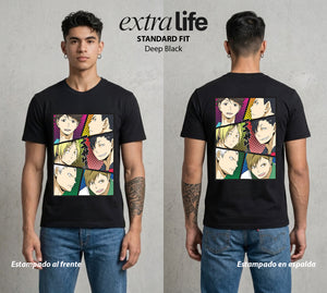 El Vuelo del Voleibol | Los Rostros del Universo #01597 - Playera Standard Fit | Deep Black - Foto en modelo