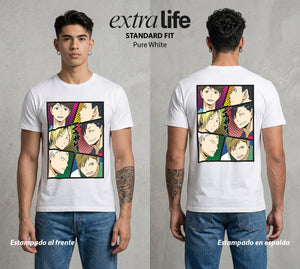 El Vuelo del Voleibol | Los Rostros del Universo #01597 - Playera Standard Fit | Pure White - Foto en modelo