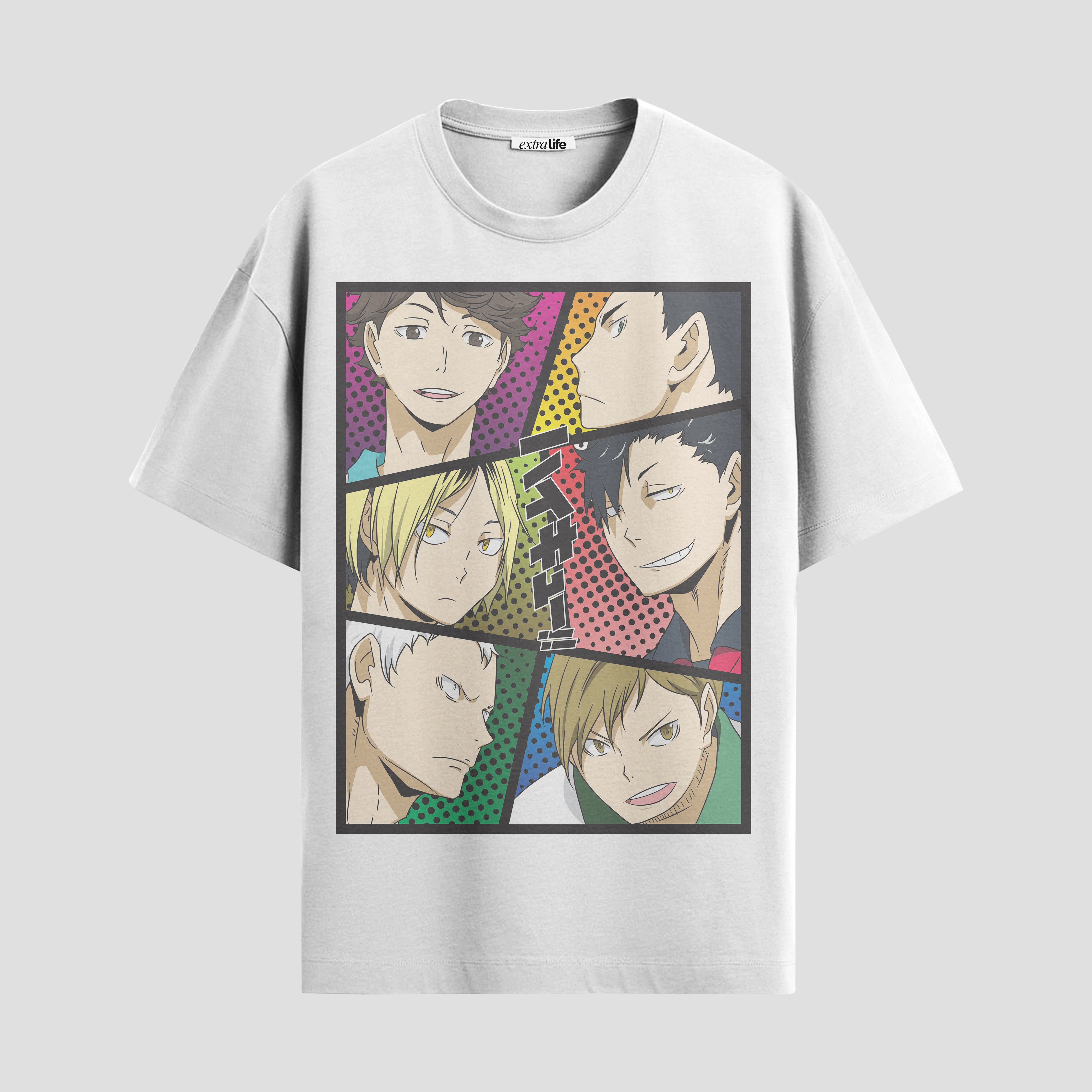 Playera urbana de anime y gaming ExtraLife MX, corte Standard Fit unisex ligero y transpirable en color Deep Black y Pure White, ropa de uso diario para gym y casual.